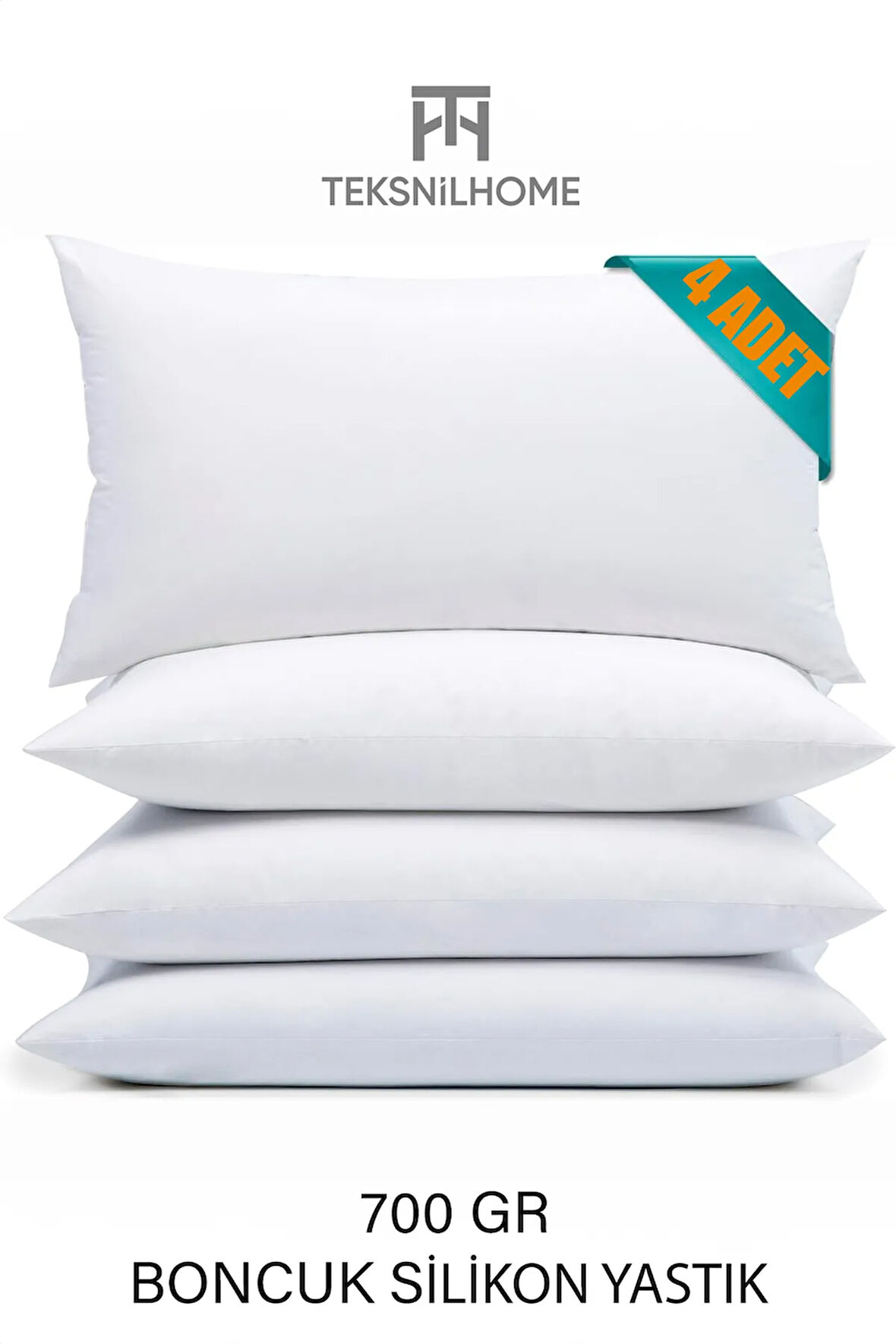 | 4 ADET BONCUK SİLİKON YASTIK | 700 GRAM | ANTİALERJİK | 50X70 CM | EKONOMİK YASTIK