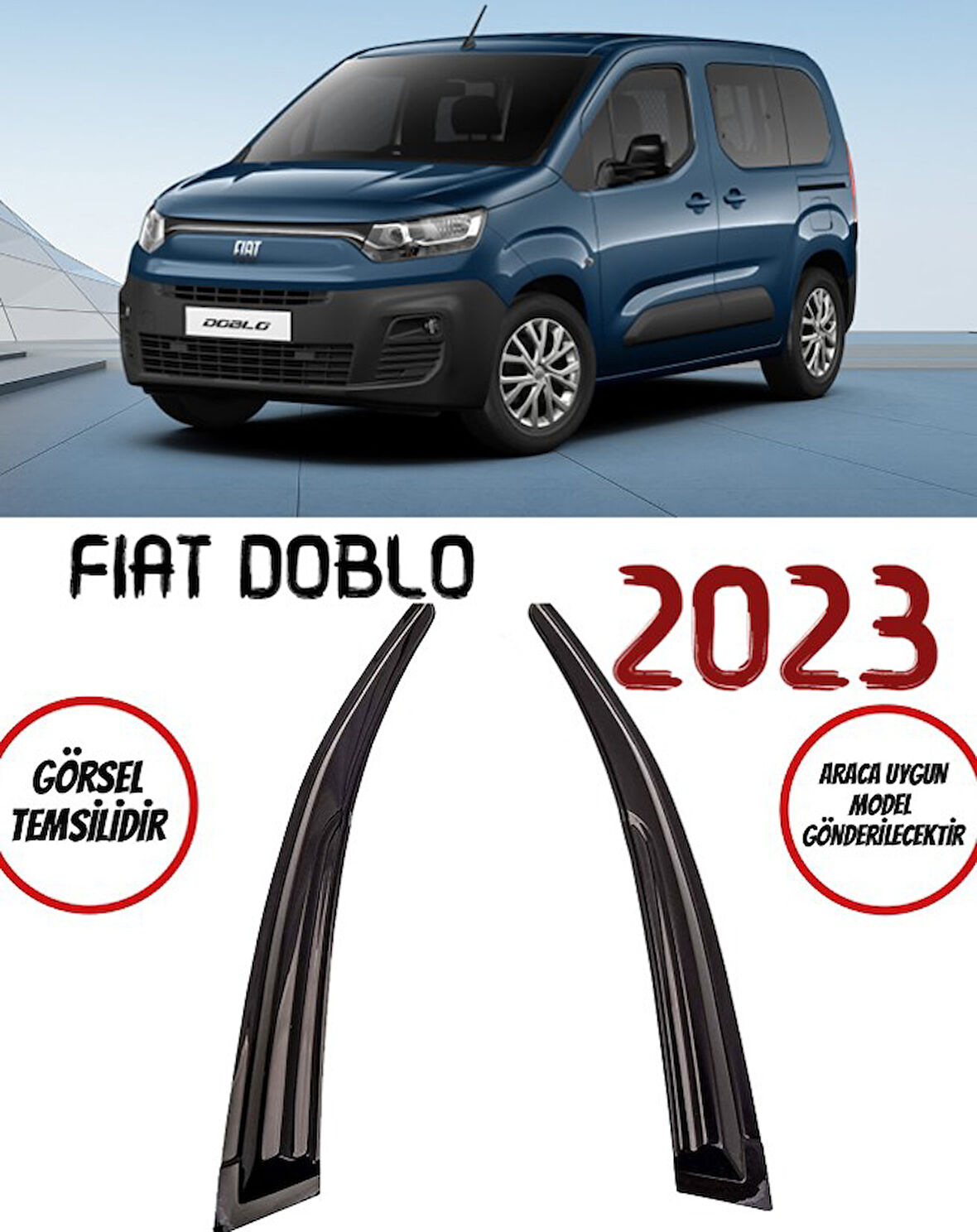 Fiat Doblo 2023 Cam Rüzgarlığı 2-li