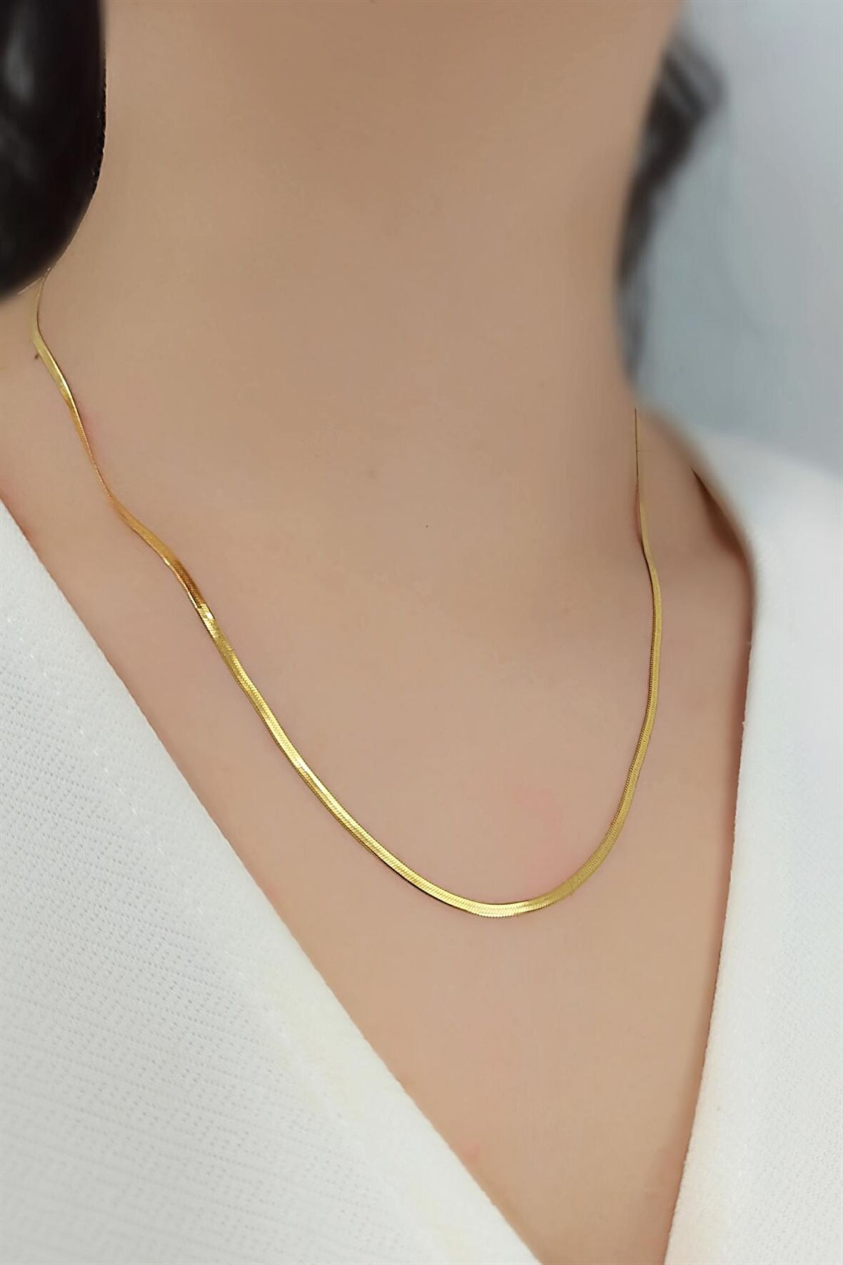 Çelik İnce 45 cm İtalyan Zincir Kolye TrKolye50284