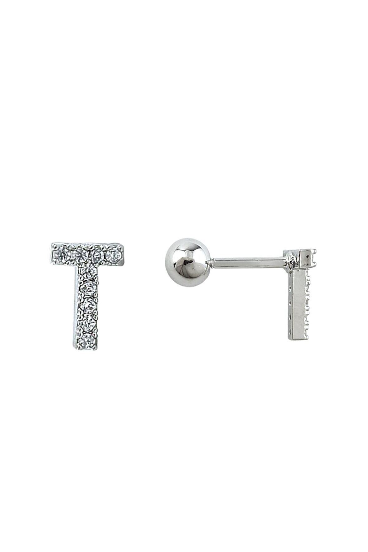 Gümüş Renk Harf Piercing - T HarfPiercing