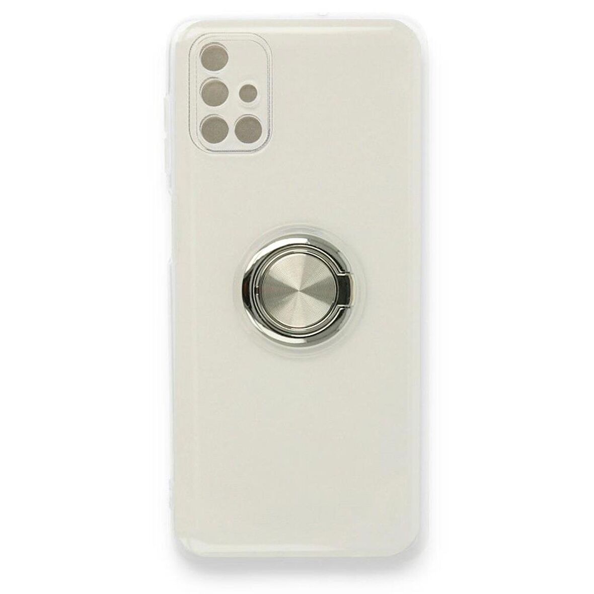 Samsung Galaxy A12 Kılıf Gros Yüzüklü Şeffaf Silikon