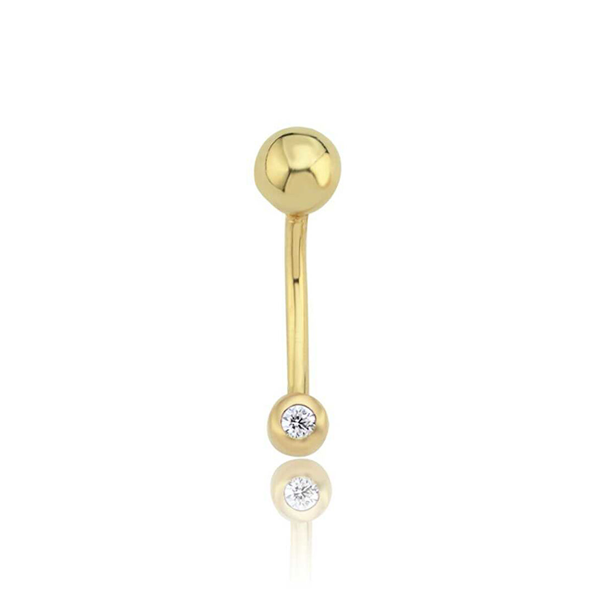 Mini Tektaş Göbek Piercing
