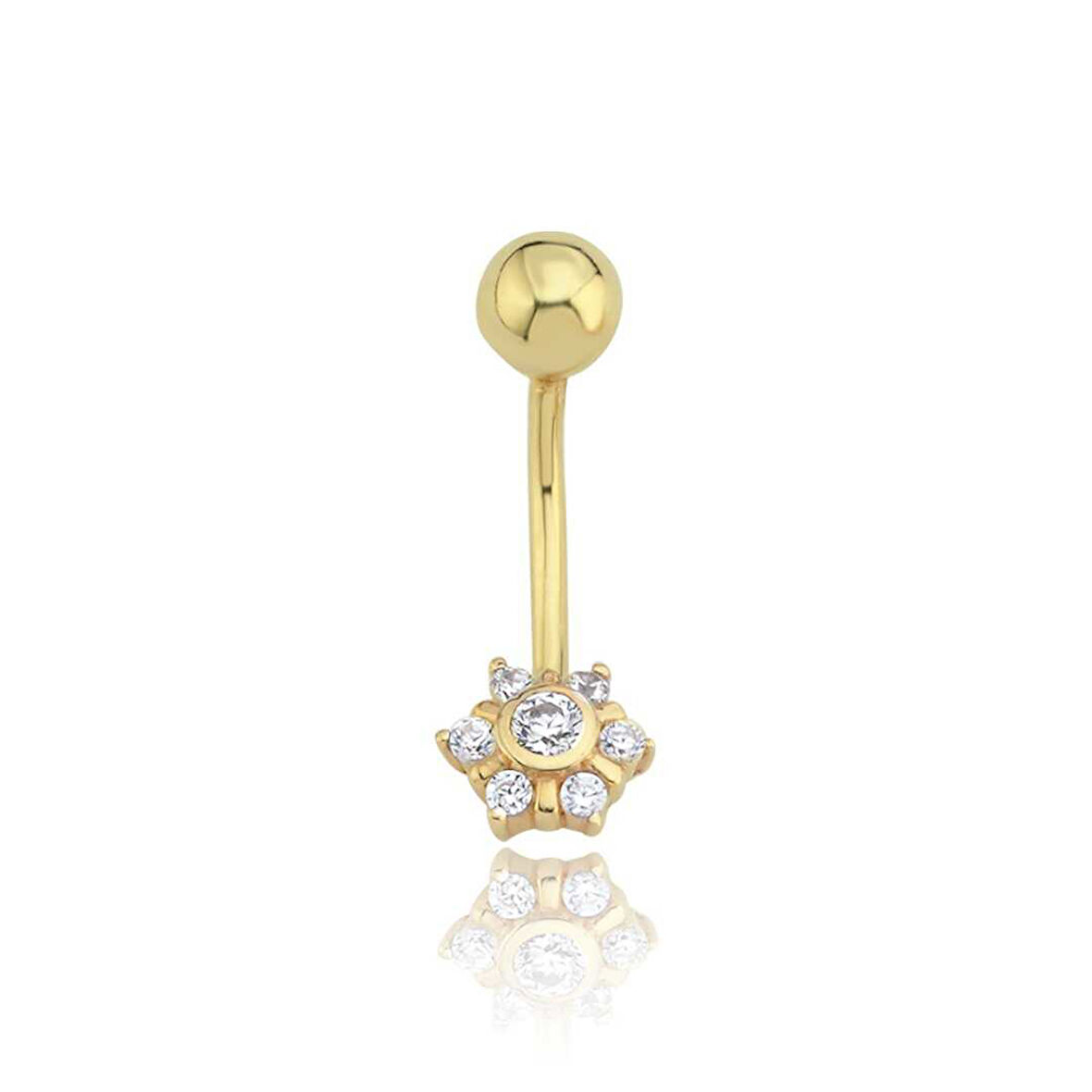 Taşlı Çiçek Göbek Piercing