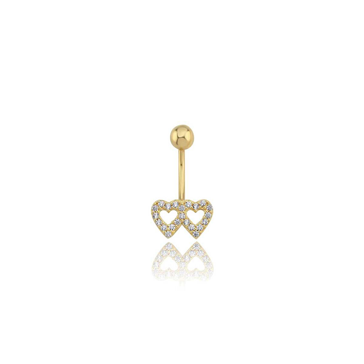 Taşlı Kalp Göbek Piercing
