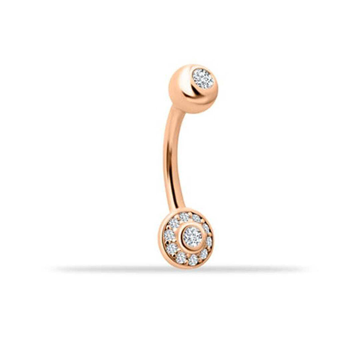 Taşlı Daire Motifli Göbek Piercing