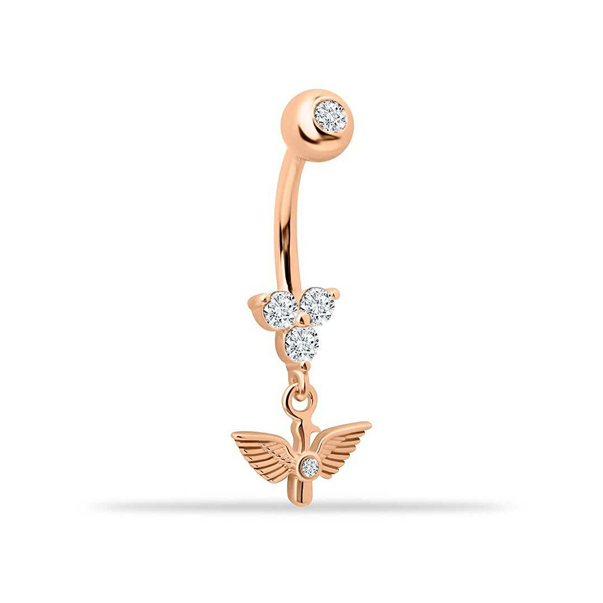 Taşlı Kuş Sallantılı Göbek Piercing