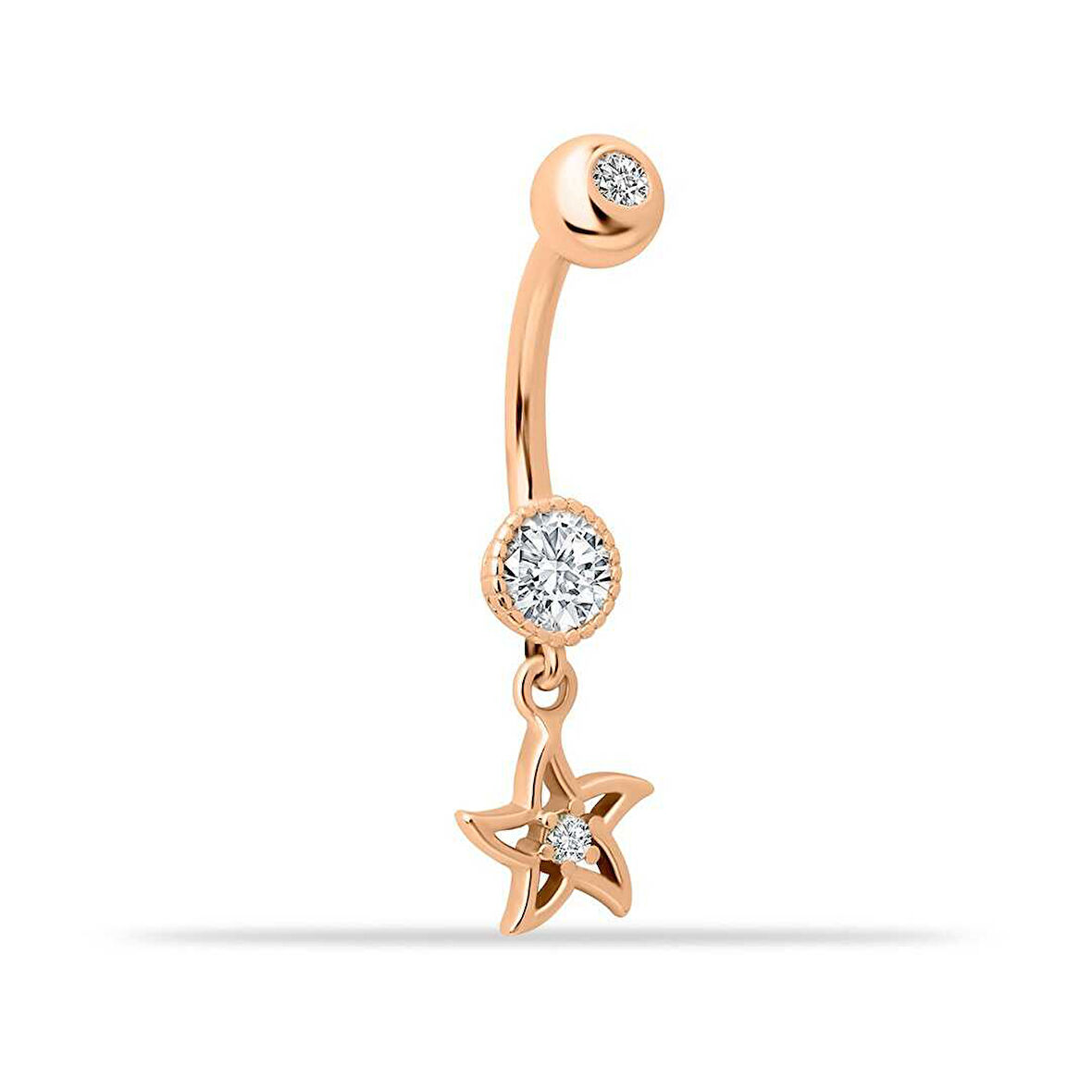 Taşlı Yıldız Sallantılı Göbek Piercing