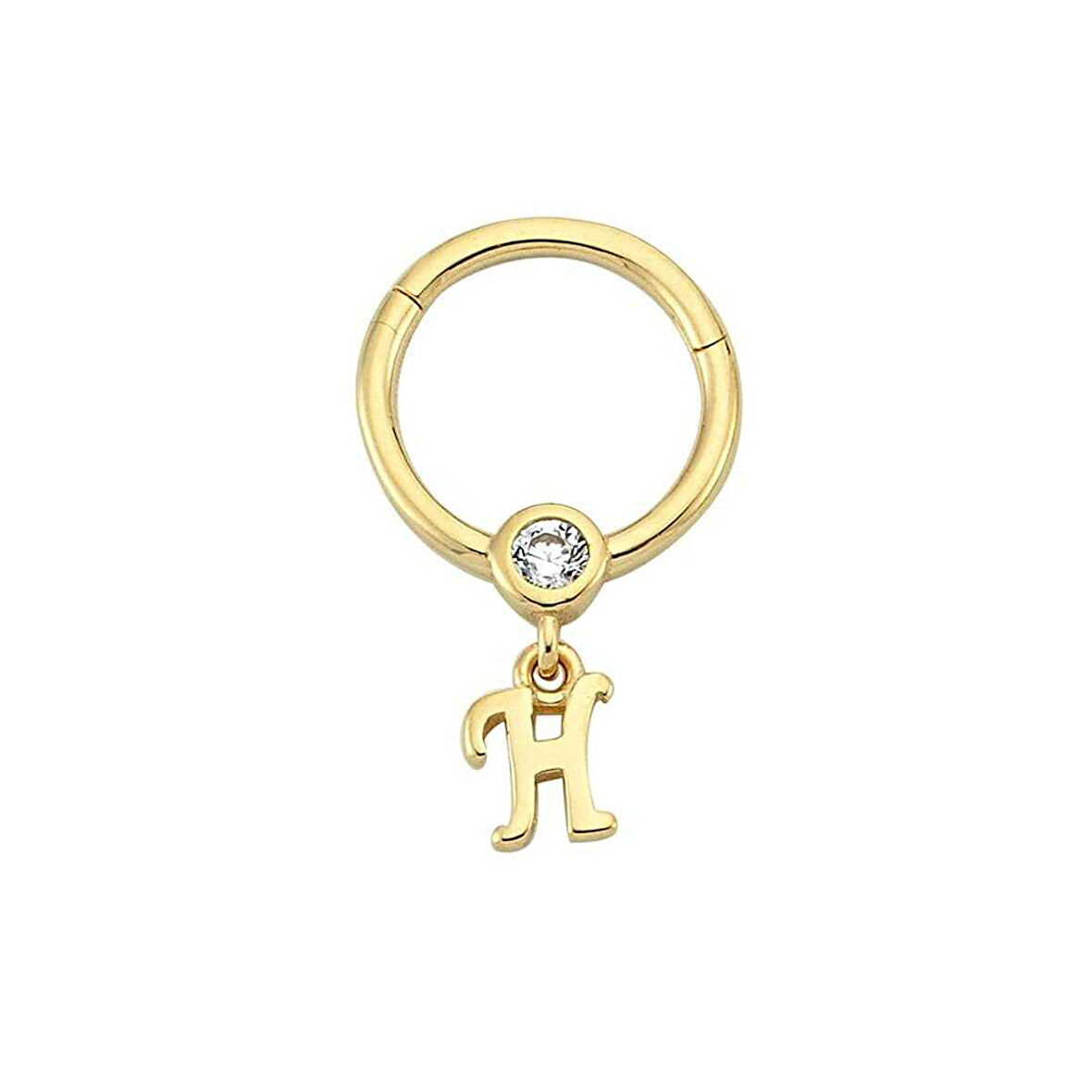 Taşlı H Harfi Sallantılı Helix Piercing