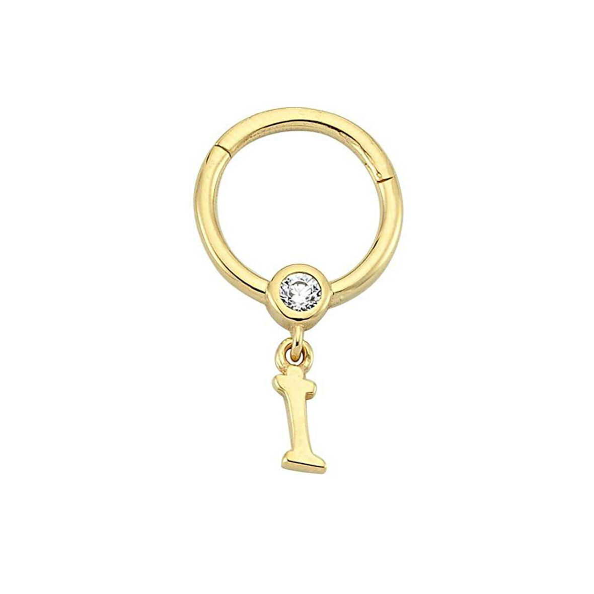 Taşlı İ Harfi Sallantılı Helix Piercing