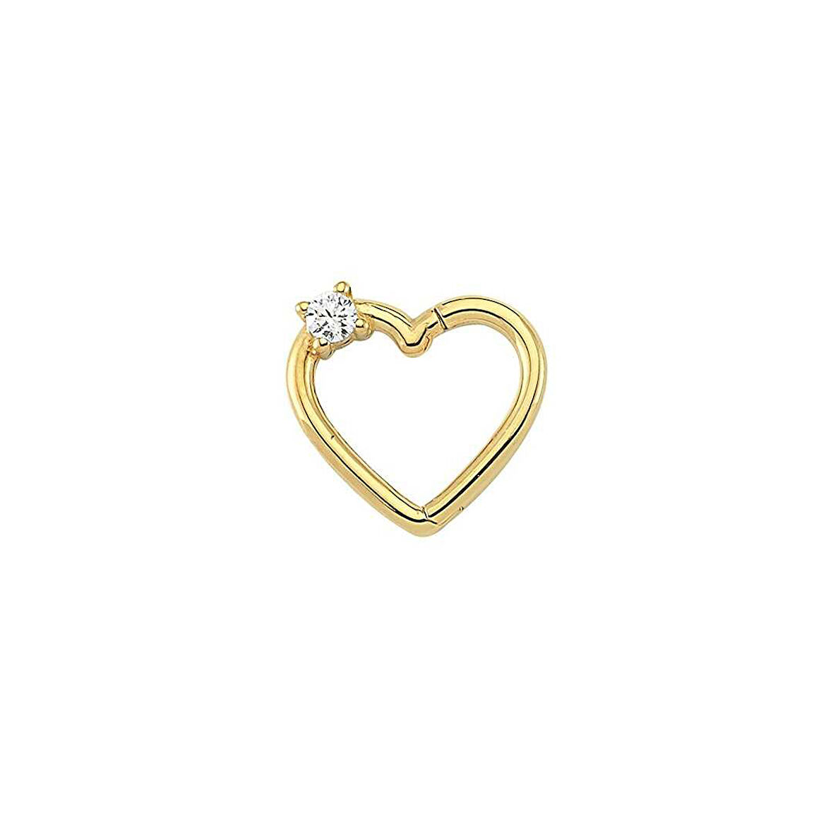 Tek Taşlı Kalp Helix Piercing