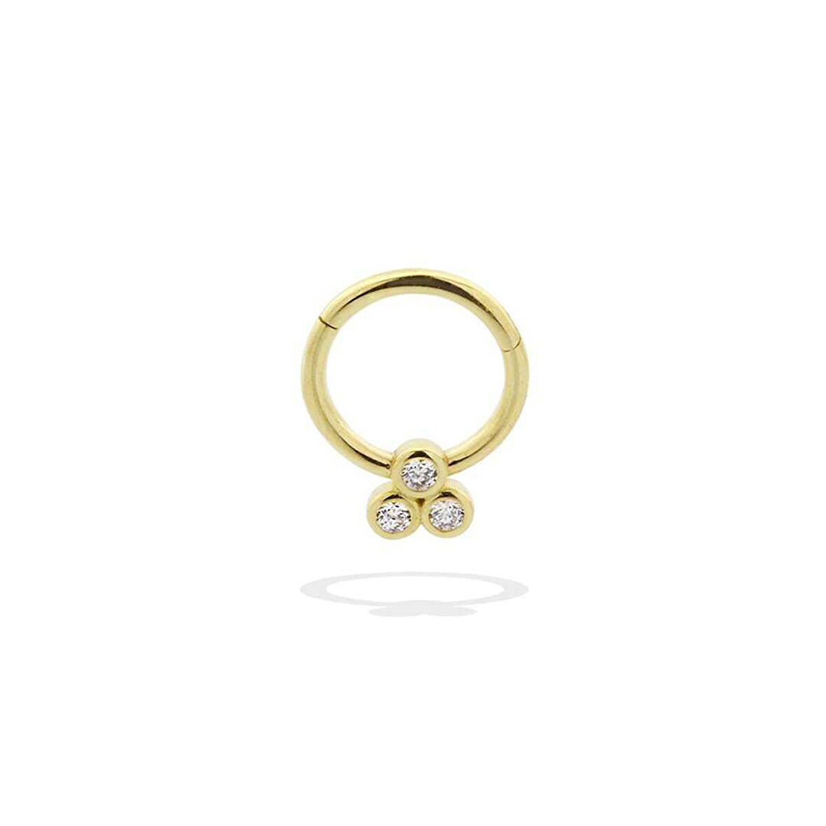 Yuvarlak Üç Taşlı Helix Piercing