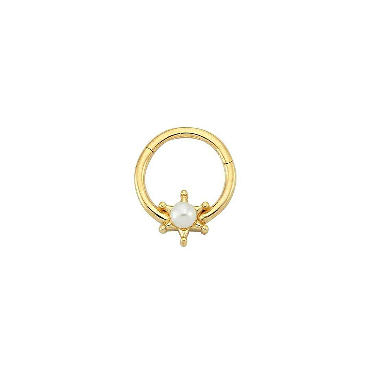 İncili Yıldız Motifli Helix Piercing