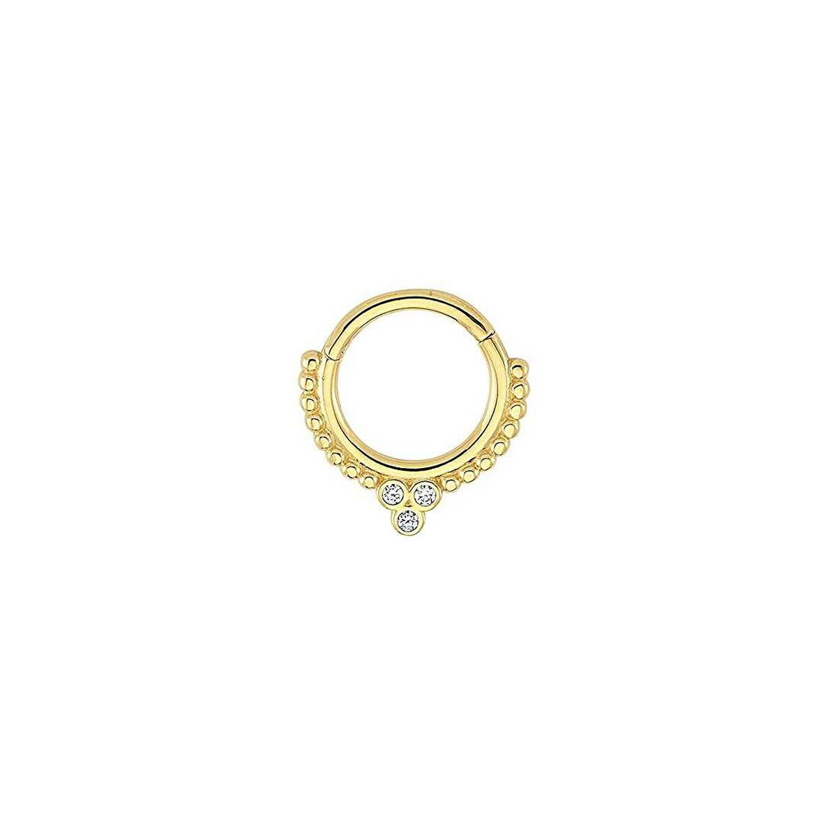 Üç Taşlı Motifli Helix Piercing