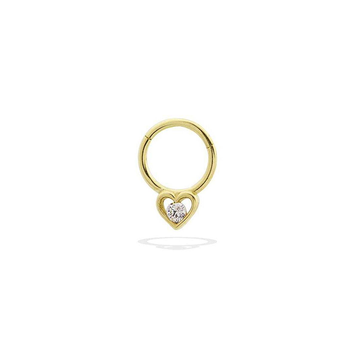 Taşlı Kalp Motifli Helix Piercing