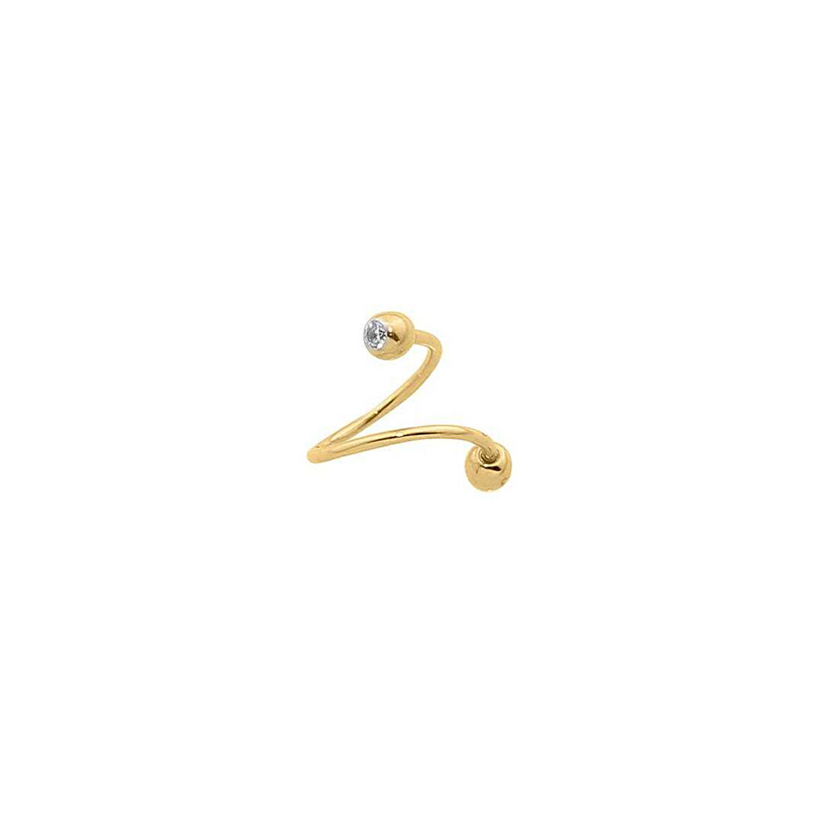 İki Ucu Taşlı Kıvrımlı Helix Piercing