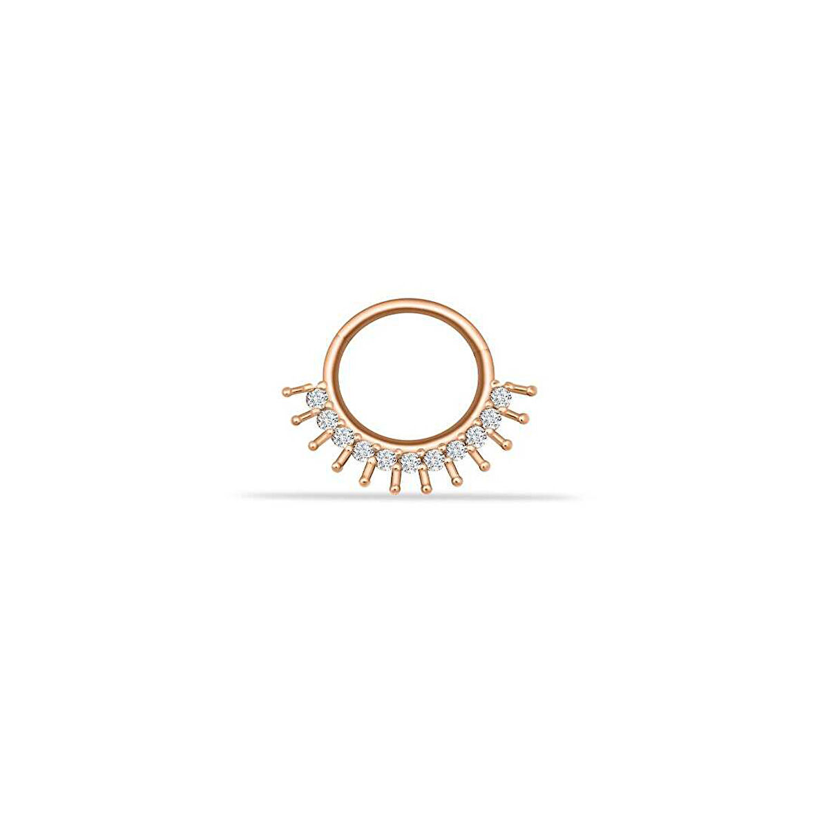 Taşlı Diken Motifli Helix Piercing