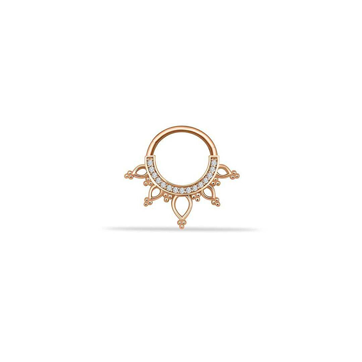 Taşlı Taç Motifli Helix Piercing