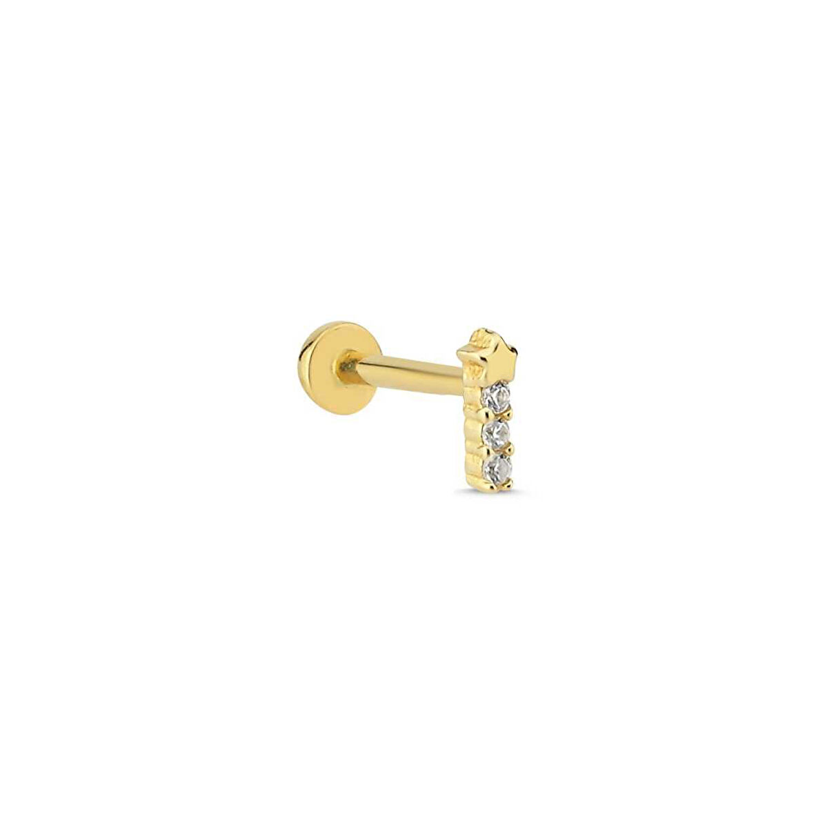 Üç Taşlı Yıldız Tragus Piercing