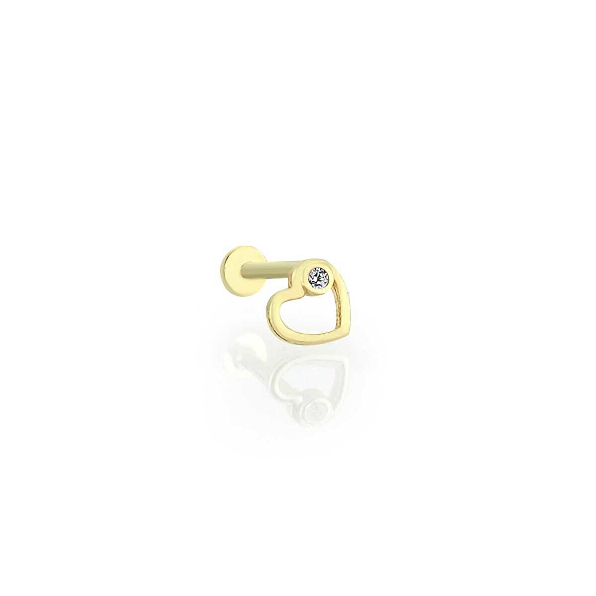Tektaş Detaylı Kalp Tragus Piercing