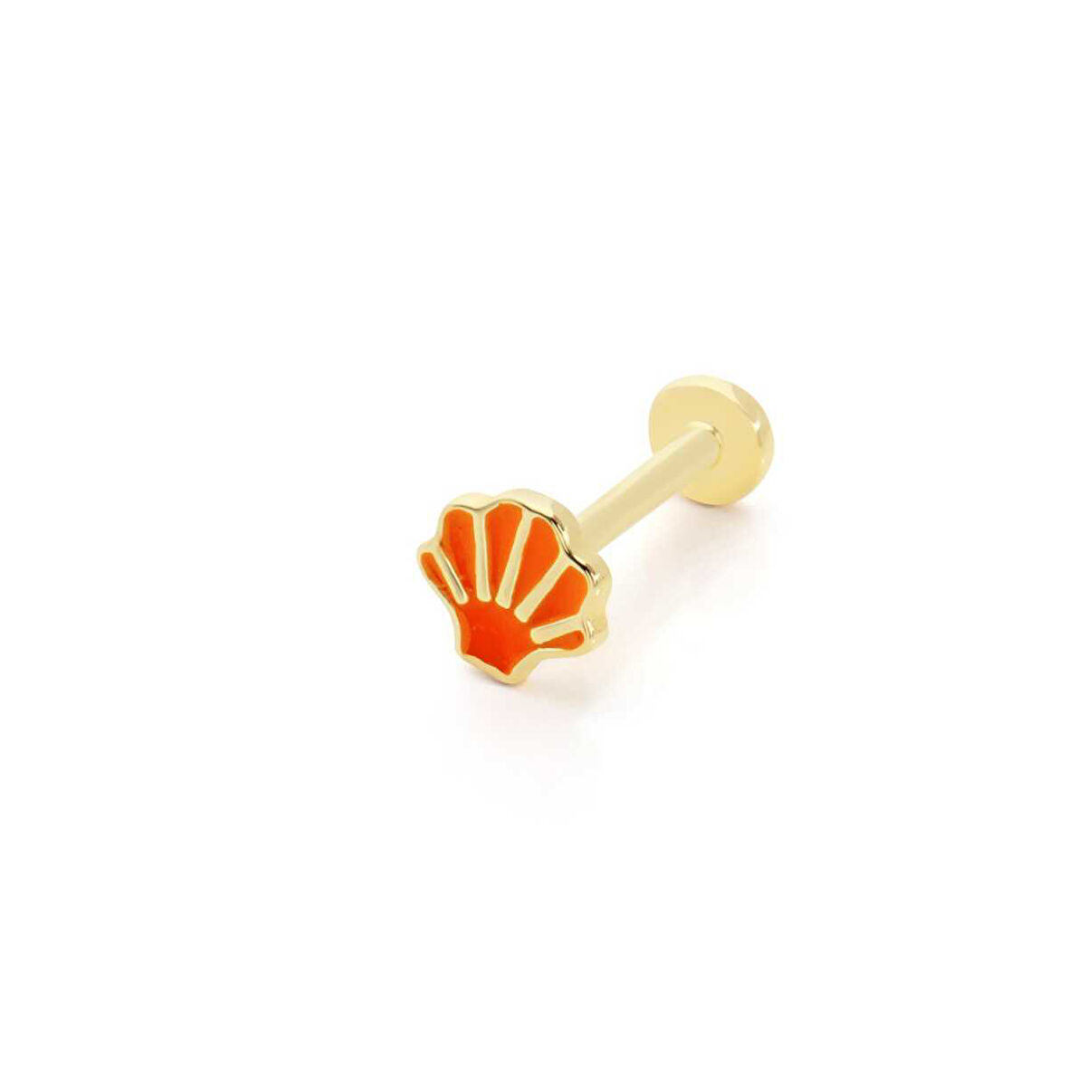 Turuncu Mineli Deniz Kabuğu Tragus Piercing