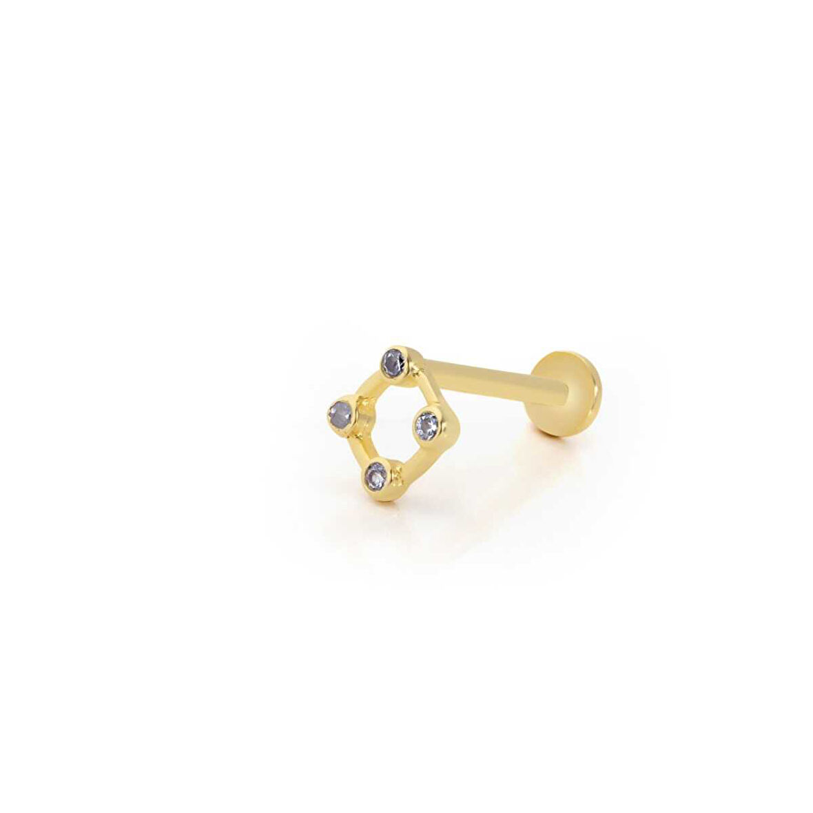 Çember Dört Taşlı Minimal Tragus Piercing