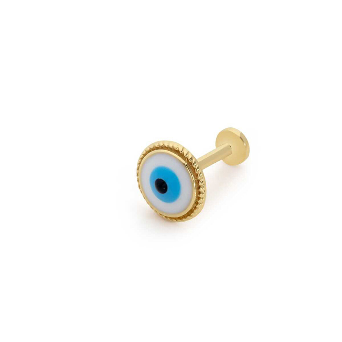 Yuvarlak Desen İşleme Detay Nazar Tragus Piercing