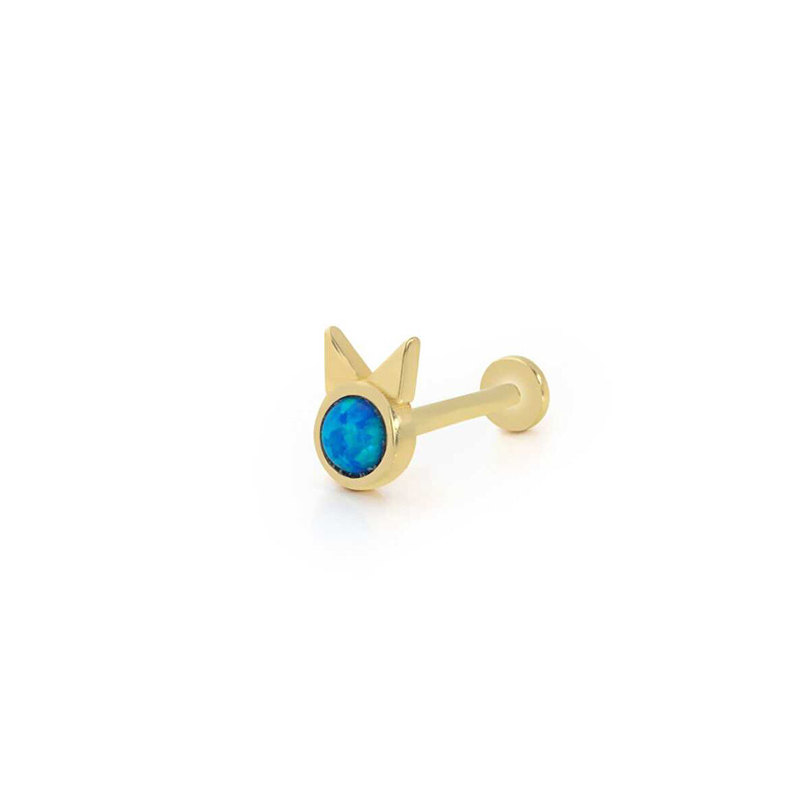 Tavşan Model Mavi Opal Tragus Piercing