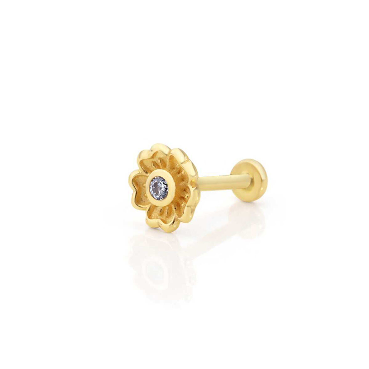 Beş Yapraklı Minimal Çiçek Model Tragus Piercing