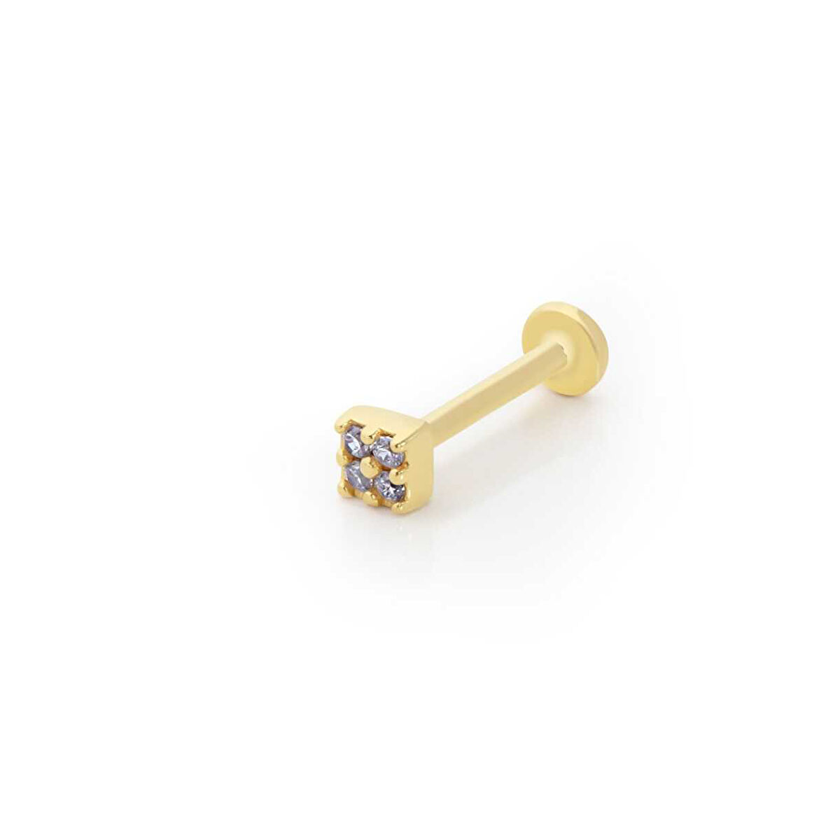 Kare Model Dört Taşlı Tragus Piercing