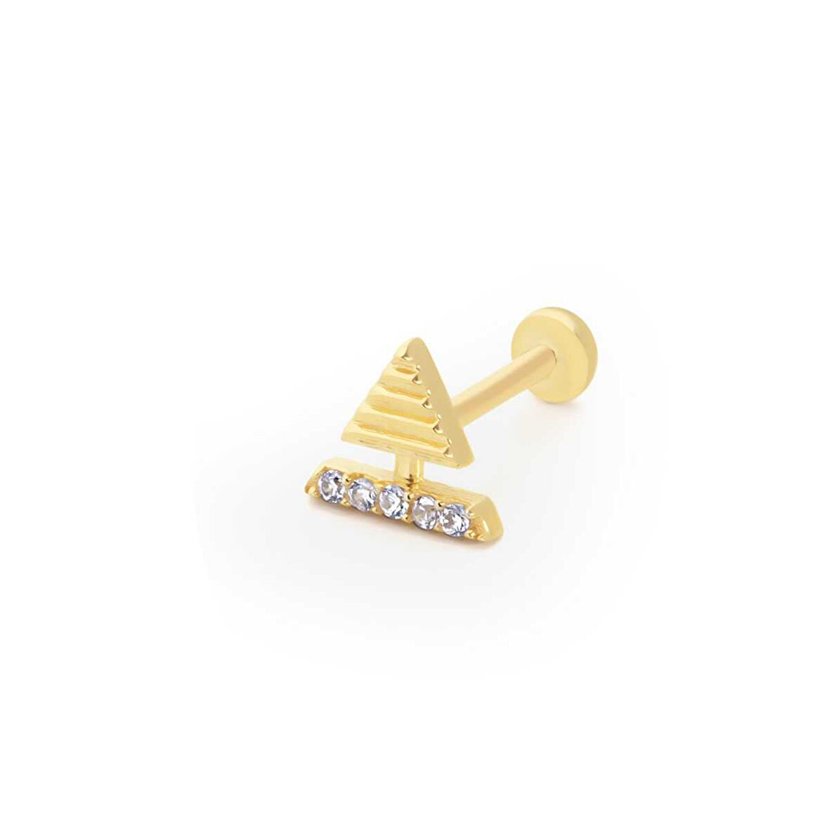 Üçgen Model Taşlı Tragus Piercing