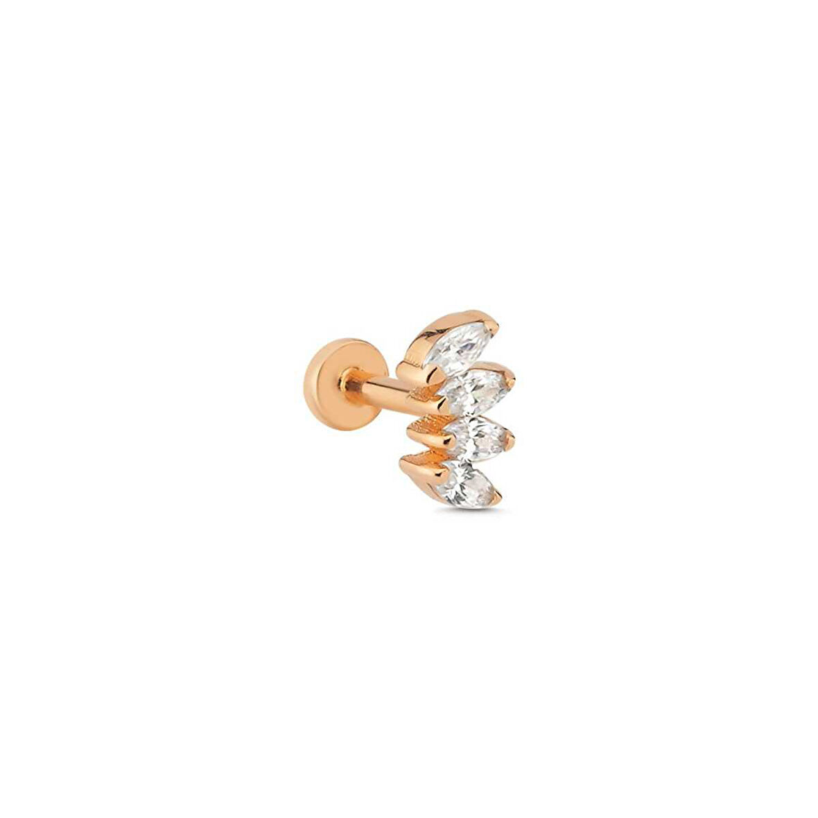 Dört Markiz Taşlı Tragus Piercing