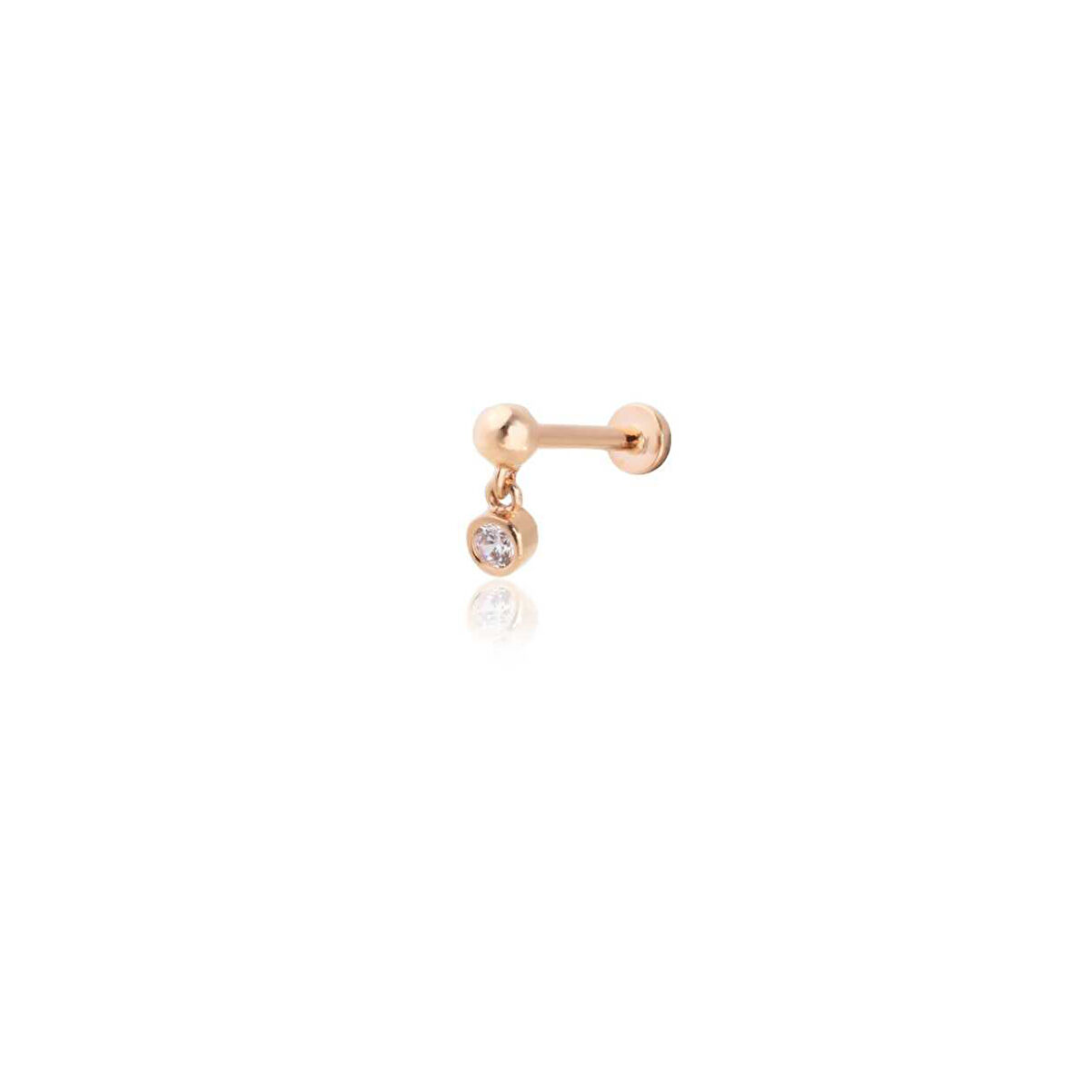 Top Ucunda Sallantılı Tek Taş Tragus Piercing