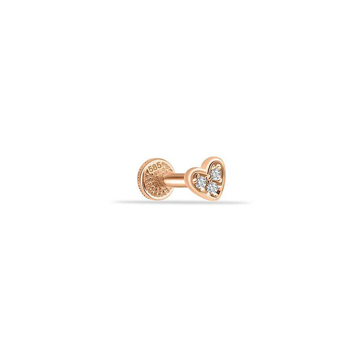 Üç Taşlı Kalp Tragus Piercing