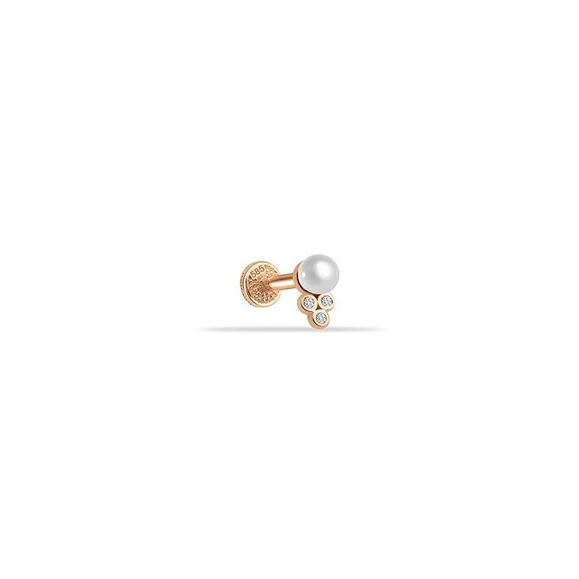 Üç Top Taşlı İncili Tragus Piercing