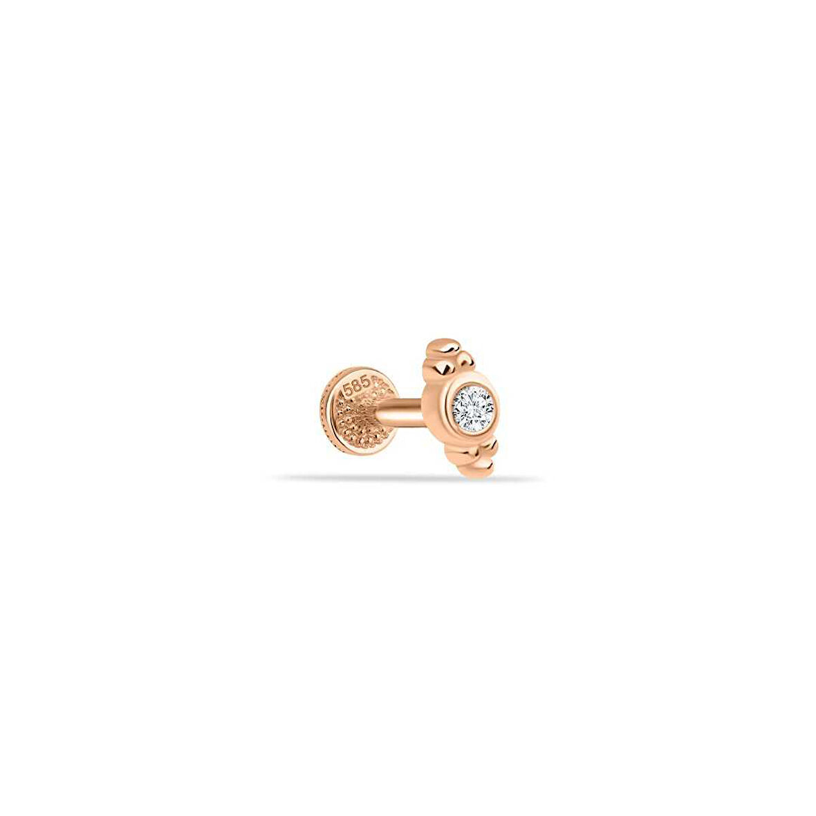Tek Taşlı Kruvasan Tragus Piercing