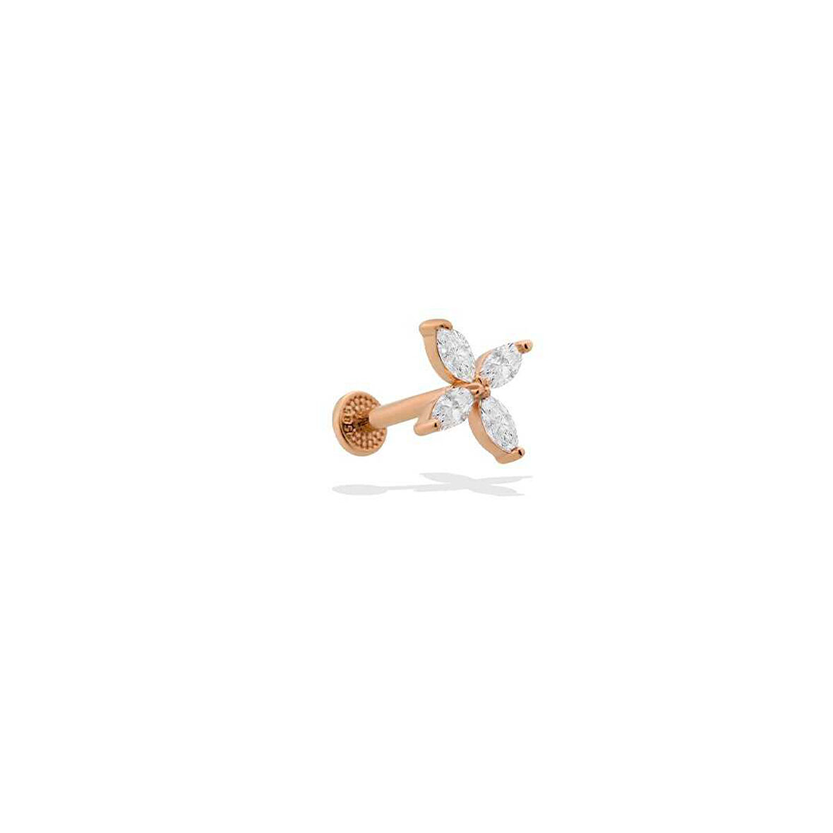 Dört Markiz Taşlı Çiçek Tragus Piercing