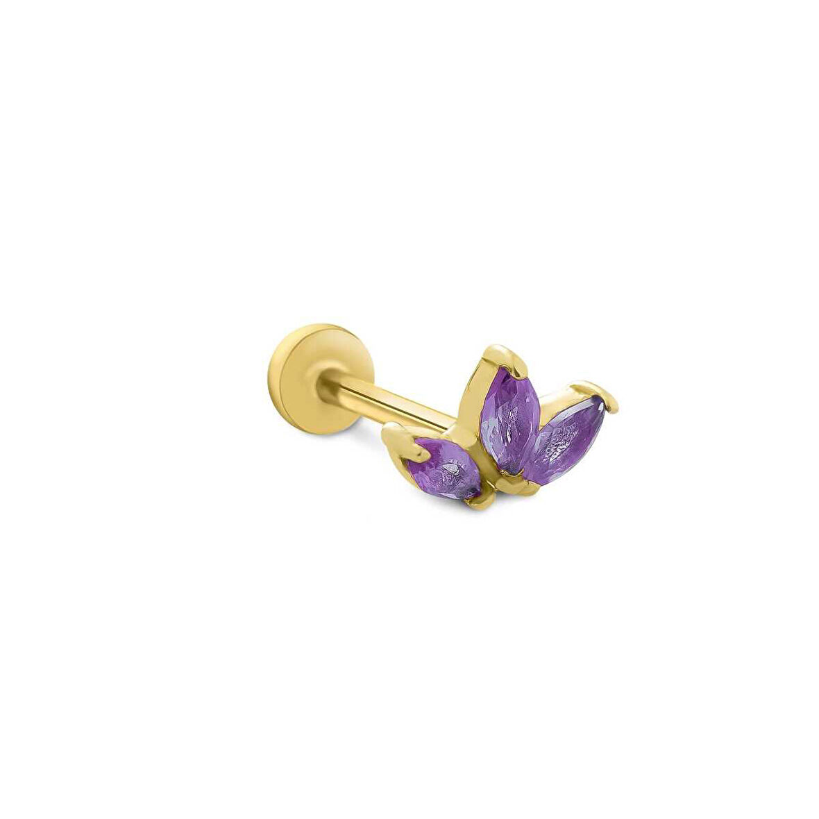 Purple Lotus Tragus Piercing