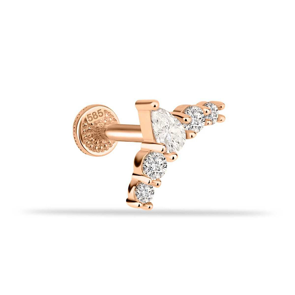 5 Taşlı Minimal Tragus Piercing