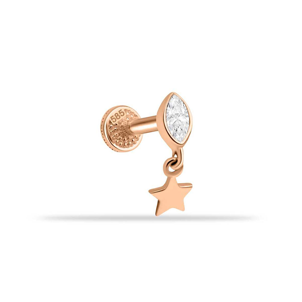 Markis Taşlı Yıldız Sallantılı Minimal Tragus Piercing