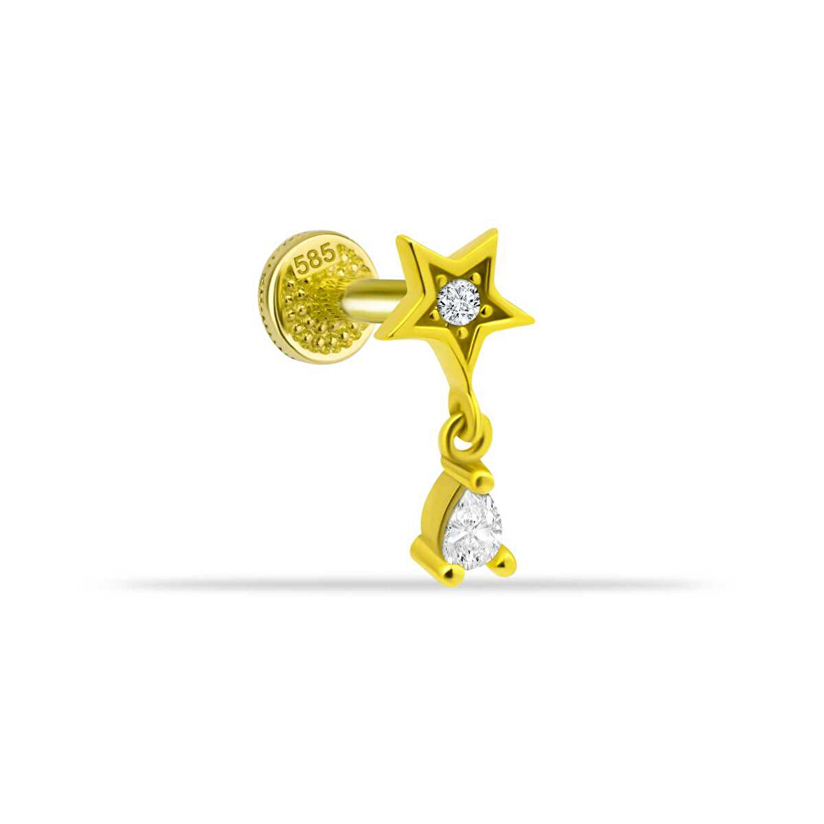 Yıldız Taş Sallantılı Minimal Tragus Piercing