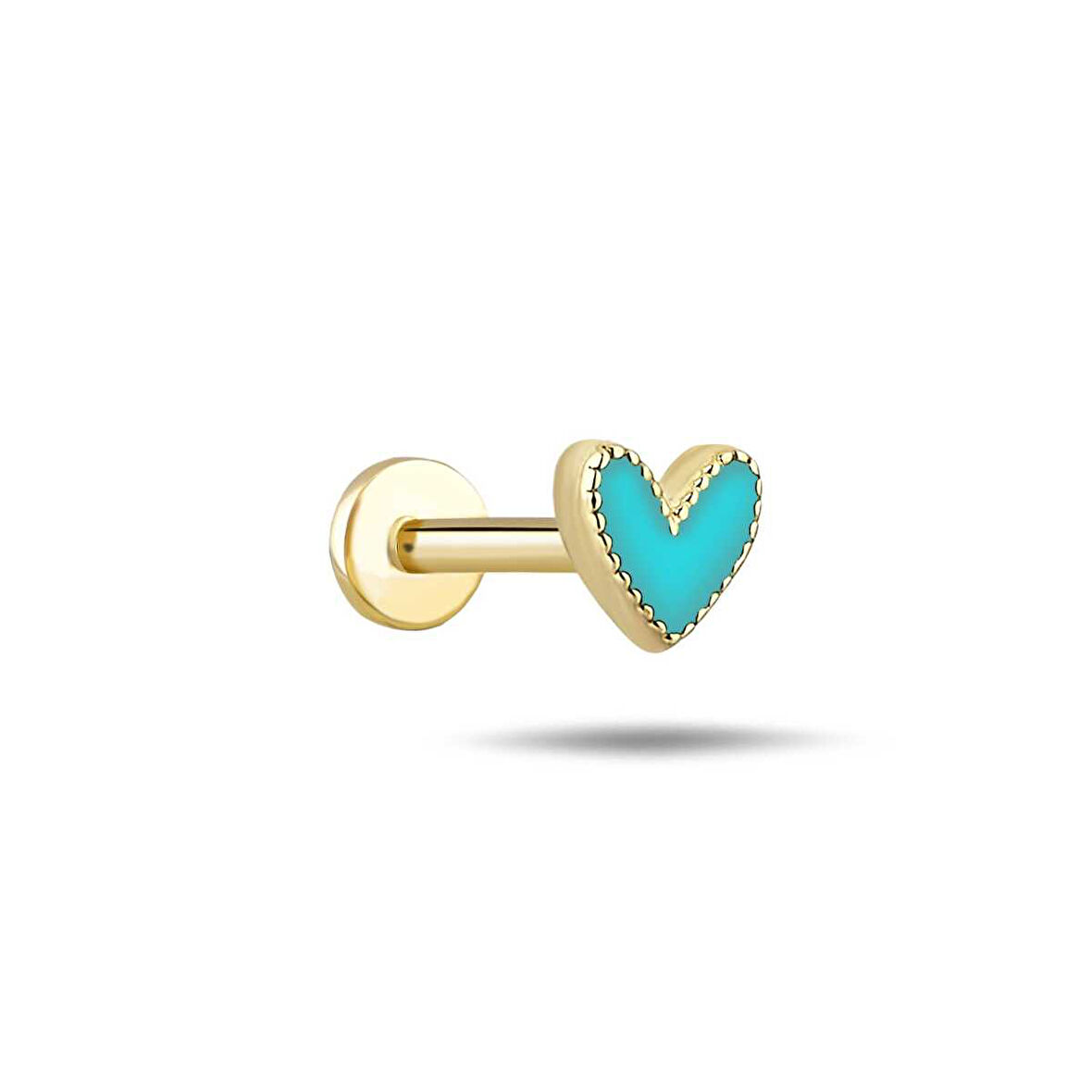 Mavi Mineli Small Kalp Tragus Piercing