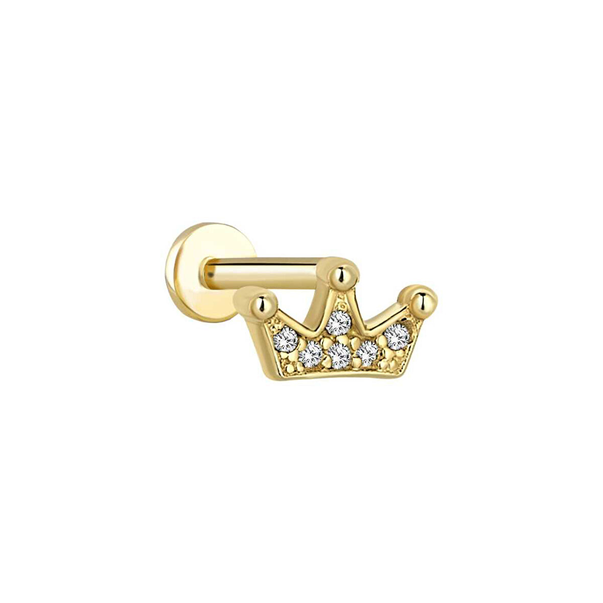Kral Tacı Taşlı Tragus Piercing