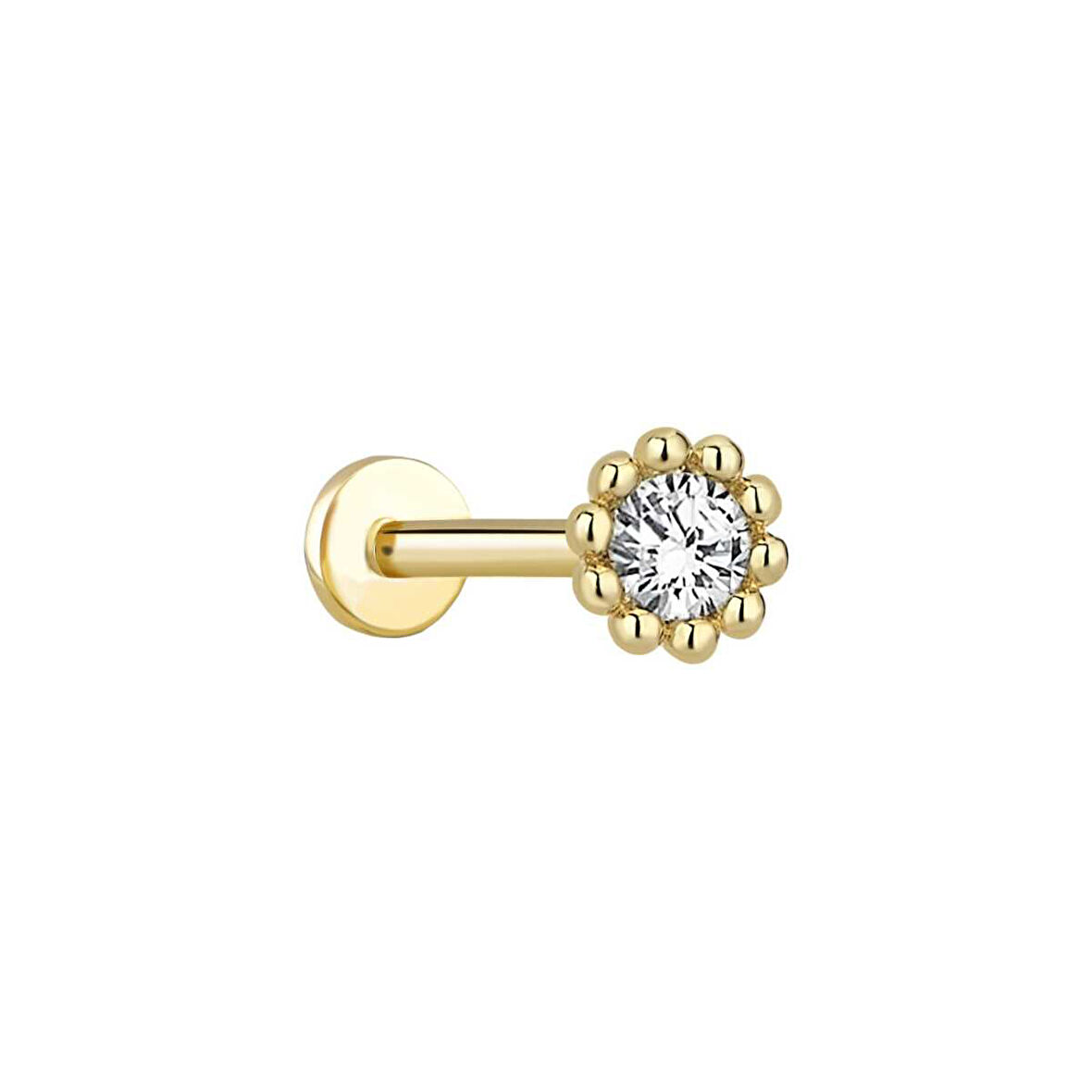 Çiçek Tek Taş Tragus Piercing