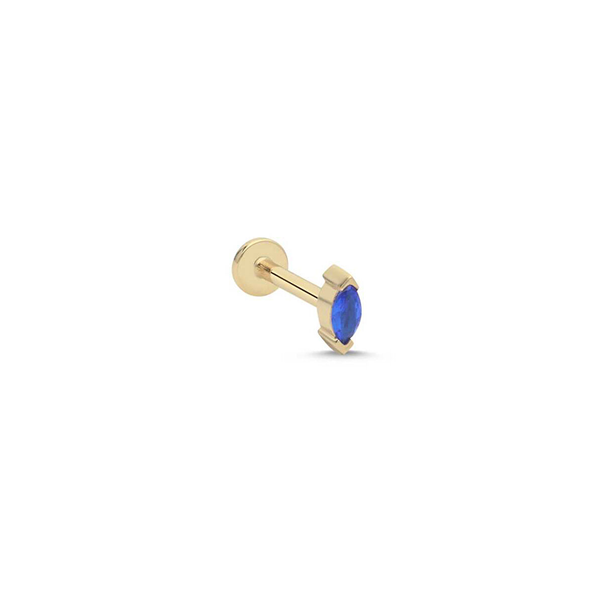 Şık Mavi Taşlı Tragus Piercing