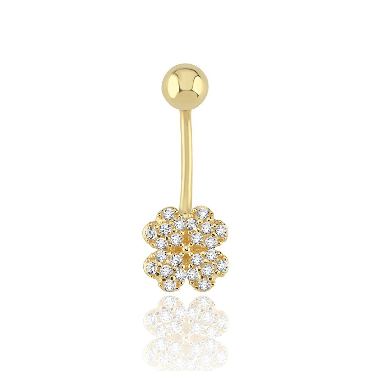 Taşlı Çiçek Göbek Piercing