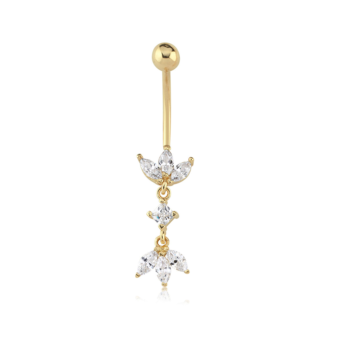 Double Lotus Göbek Piercing