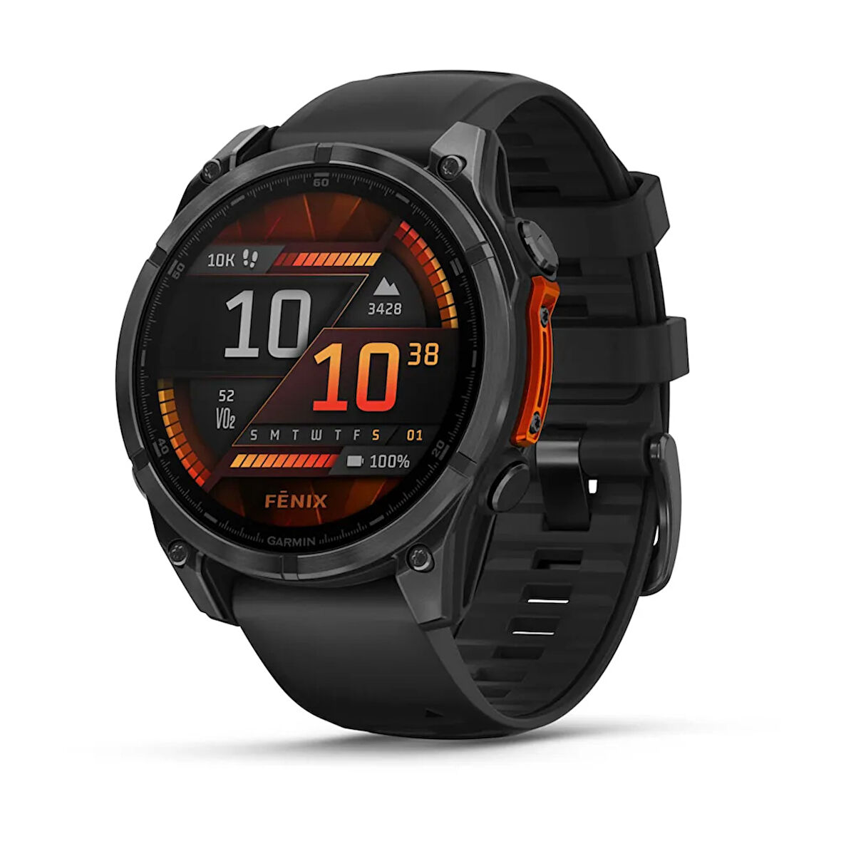 Garmin Fenix 8 - 47 mm AMOLED - Slate Gri Siyah Silikon Kayışlı