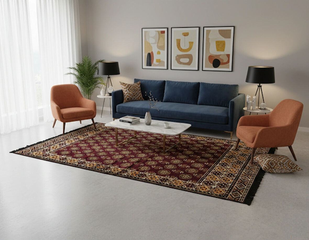 Etnik Motifli Otantik Dekoratif Kilim Desenli Halı (200cmx300cm) M3