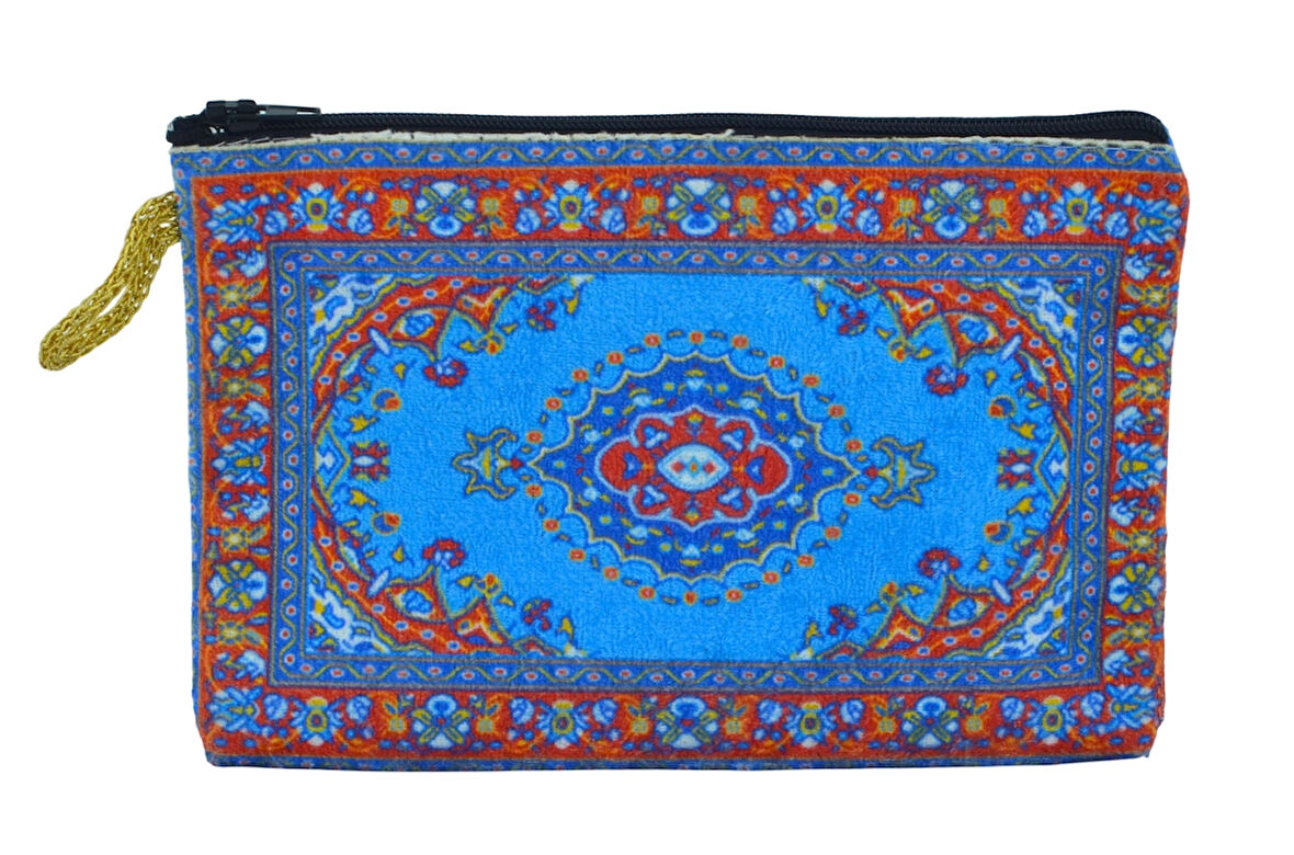 Kilim Desenli Fermuarlı Cüzdan El Çantası M7 (11,5cmx16.5cm)