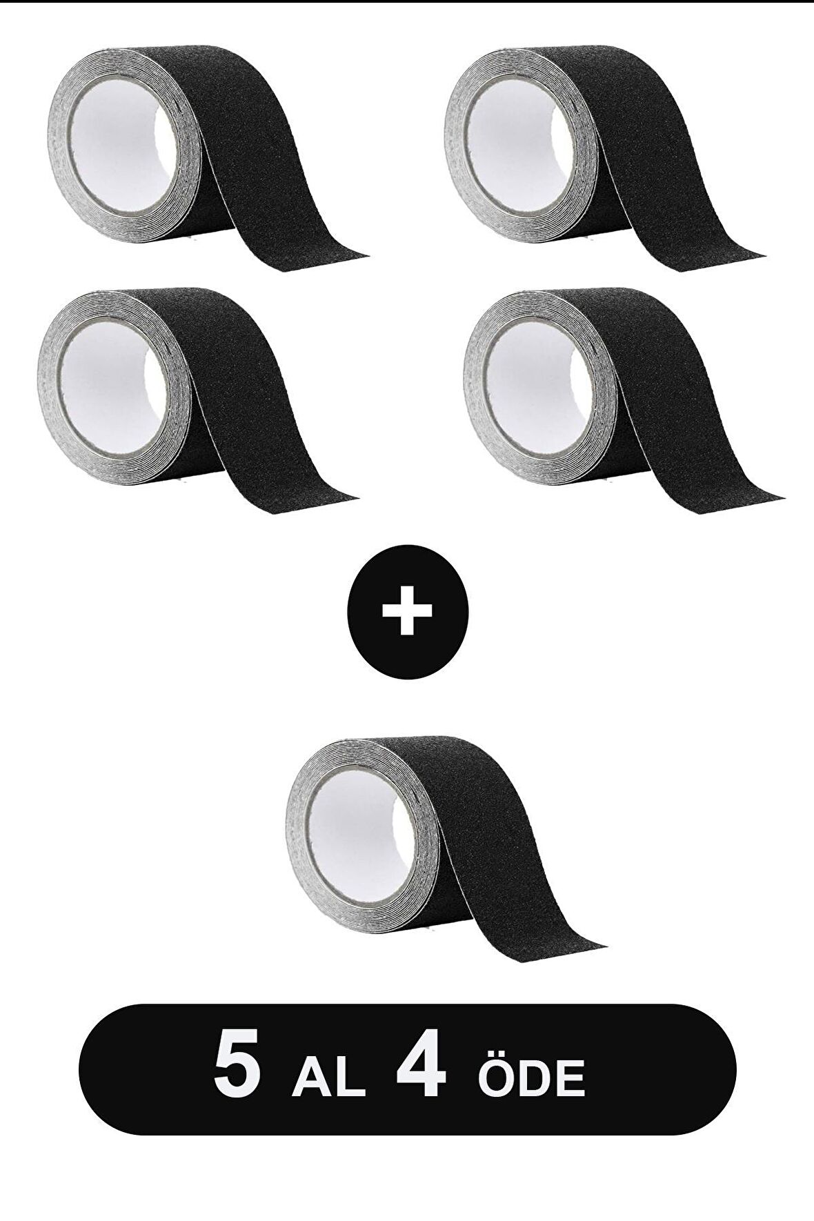 KKDAVM 5 Adet Yapışkanlı Merdiven Kaydırmaz Bandı - Kaymaz Bant 5 Cm Genişlik 25 M Uzunluk